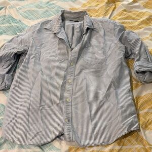 GAP Blue and White Striped Casual Shirt